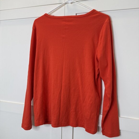 ST. JOHN'S BAY Essential Tee Womens Long Sleeve Orange XL - Picture 11 of 15